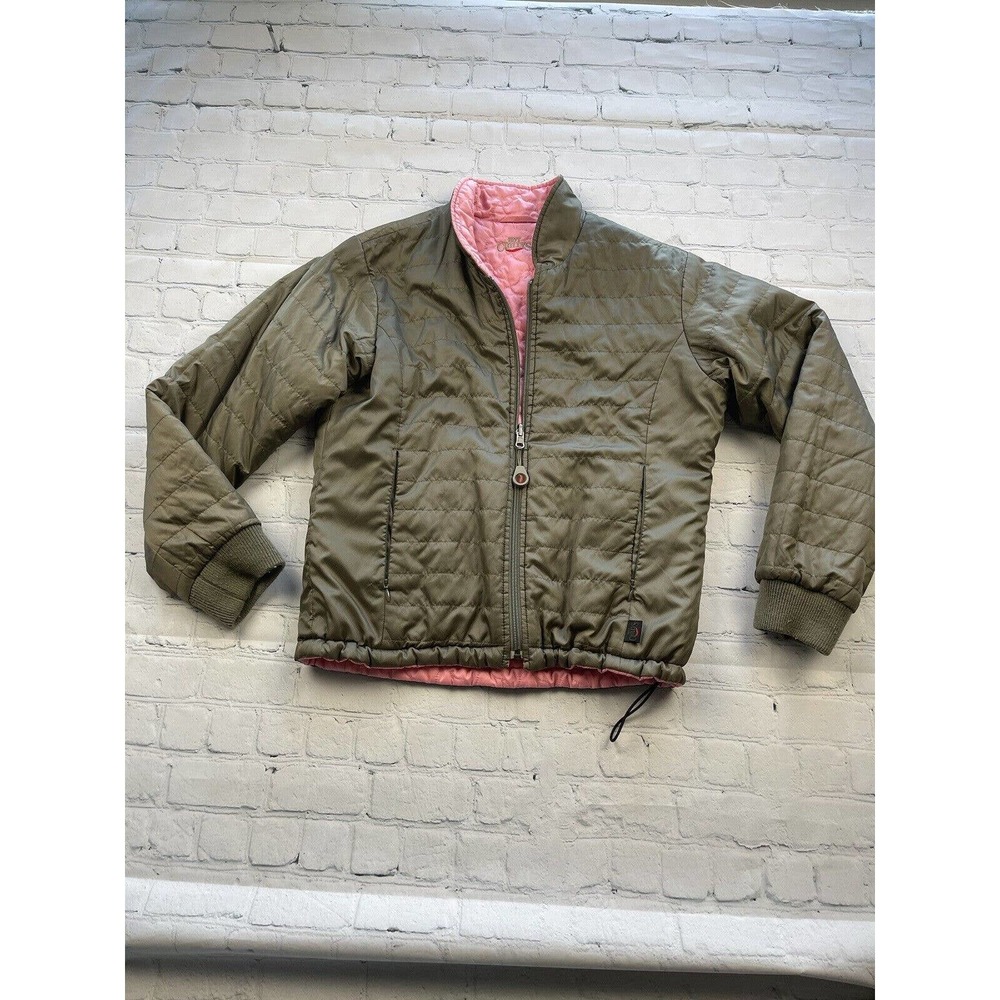 Hot Chillys Women Jacket Coat Olive Green Interchangeable Pink Sz Med Quilted